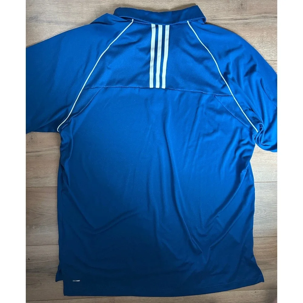 Adidas Golf ClimaCool Polo Shirt Mens XL‎ Blue Short Sleeve 3-Stripe